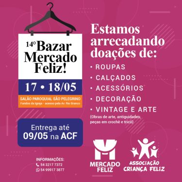 bazar doações maio 2025